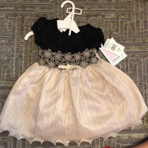 Bonnie Baby black sparkly champagne holiday dress